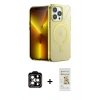 MARSİLYAN™- iPhone 14 Pro Max Kılıf Yankı Çizgi - Siyah Mat Seramik Nano Ekran Koruyucu + PVD Metal Kamera Lens - TU