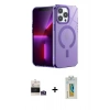 MARSİLYAN™- iPhone 14 Pro Max Kılıf Yankı Çizgi - Siyah Polymer Nano Ekran Koruyucu + Bilvis Titan Kamera Lens - GS