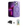 MARSİLYAN™- iPhone 14 Pro Max Kılıf Yankı Çizgi - Siyah Polymer Nano Ekran Koruyucu + Raze Metal Kamera Lens - GS