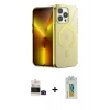 MARSİLYAN™- iPhone 14 Pro Max Kılıf Yankı Çizgi - Siyah Polymer Nano Ekran Koruyucu + Bilvis Titan Kamera Lens - SH