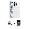 MARSİLYAN™- iPhone 14 Pro Max Kılıf Yankı Form Serisi - Şeffaf 360 Full Body Arka Koruyucu + Bilvis Titan Kamera Lens - GS