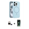 MARSİLYAN™- iPhone 14 Pro Max Kılıf Yankı Form Serisi - Şeffaf 360 Full Body Arka Koruyucu + Bilvis Titan Kamera Lens - DNMR