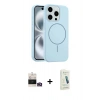 MARSİLYAN™- iPhone 14 Pro Max Kılıf Yankı Form Serisi - Şeffaf Pasifik Cam Ekran Koruyucu + Bilvis Titan Kamera Lens - GD
