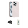 MARSİLYAN™- iPhone 14 Pro Max Kılıf Yankı Form Serisi - Şeffaf Pasifik Cam Ekran Koruyucu + Gümüş Raze Metal Kamera Lens