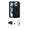 MARSİLYAN™- iPhone 14 Pro Max Kılıf Yankı Form Serisi - Şeffaf Pasifik Cam Ekran Koruyucu + Raze Metal Kamera Lens - GD