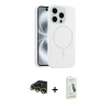 MARSİLYAN™- iPhone 14 Pro Max Kılıf Yankı Form Serisi - Şeffaf Pasifik Cam Ekran Koruyucu + Raze Metal Kamera Lens - GD