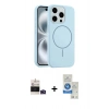 MARSİLYAN™- iPhone 14 Pro Max Kılıf Yankı Form Serisi - Şeffaf Royal Nano Ekran Koruyucu + Bilvis Titan Kamera Lens - DNMR