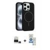 MARSİLYAN™- iPhone 14 Pro Max Kılıf Yankı Form Serisi - Şeffaf Royal Nano Ekran Koruyucu + Bilvis Titan Kamera Lens - GS