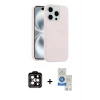 MARSİLYAN™- iPhone 14 Pro Max Kılıf Yankı Form Serisi - Şeffaf Royal Nano Ekran Koruyucu + PVD Metal Kamera Lens - TU