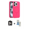MARSİLYAN™- iPhone 14 Pro Max Kılıf Yankı Form Serisi - Şeffaf Royal Nano Ekran Koruyucu + PVD Metal Kamera Lens - TU