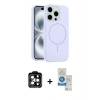 MARSİLYAN™- iPhone 14 Pro Max Kılıf Yankı Form Serisi - Şeffaf Royal Nano Ekran Koruyucu + PVD Metal Kamera Lens - TU