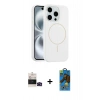 MARSİLYAN™- iPhone 14 Pro Max Kılıf Yankı Form Serisi - Siyah 18D Cam Ekran Koruyucu + Bilvis Titan Kamera Lens - SH