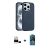 MARSİLYAN™- iPhone 14 Pro Max Kılıf Yankı Form Serisi - Siyah 18D Cam Ekran Koruyucu + Bilvis Titan Kamera Lens - SH