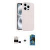 MARSİLYAN™- iPhone 14 Pro Max Kılıf Yankı Form Serisi - Siyah 18D Cam Ekran Koruyucu + Bilvis Titan Kamera Lens - SH