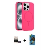 MARSİLYAN™- iPhone 14 Pro Max Kılıf Yankı Form Serisi - Siyah 18D Cam Ekran Koruyucu + Bilvis Titan Kamera Lens - GD