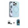MARSİLYAN™- iPhone 14 Pro Max Kılıf Yankı Form Serisi - Siyah 18D Cam Ekran Koruyucu + Bilvis Titan Kamera Lens - GD