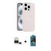 MARSİLYAN™- iPhone 14 Pro Max Kılıf Yankı Form Serisi - Siyah 18D Cam Ekran Koruyucu + Bilvis Titan Kamera Lens - GS
