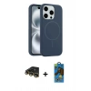 MARSİLYAN™- iPhone 14 Pro Max Kılıf Yankı Form Serisi - Siyah 18D Cam Ekran Koruyucu + Raze Metal Kamera Lens - GD