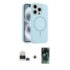 MARSİLYAN™- iPhone 14 Pro Max Kılıf Yankı Form Serisi - Siyah 360 Mat Full Body Arka Koruyucu + Bilvis Titan Kamera Lens - GS