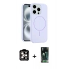 MARSİLYAN™- iPhone 14 Pro Max Kılıf Yankı Form Serisi - Siyah 360 Mat Full Body Arka Koruyucu + PVD Metal Kamera Lens - TU