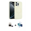 MARSİLYAN™- iPhone 14 Pro Max Kılıf Yankı Form Serisi - Siyah 3D Antistatik Cam Ekran Koruyucu + Bilvis Titan Kamera Lens - GD
