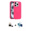 MARSİLYAN™- iPhone 14 Pro Max Kılıf Yankı Form Serisi - Siyah 3D Antistatik Cam Ekran Koruyucu + Bilvis Titan Kamera Lens - GD