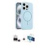 MARSİLYAN™- iPhone 14 Pro Max Kılıf Yankı Form Serisi - Siyah 3D Antistatik Cam Ekran Koruyucu + Bilvis Titan Kamera Lens - GD