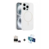 MARSİLYAN™- iPhone 14 Pro Max Kılıf Yankı Form Serisi - Siyah 3D Antistatik Cam Ekran Koruyucu + Bilvis Titan Kamera Lens - GD