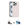 MARSİLYAN™- iPhone 14 Pro Max Kılıf Yankı Form Serisi - Siyah 3D Antistatik Cam Ekran Koruyucu + Bilvis Titan Kamera Lens - GD