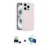 MARSİLYAN™- iPhone 14 Pro Max Kılıf Yankı Form Serisi - Siyah 3D Antistatik Cam Ekran Koruyucu + Derin Mor Bilvis Titan Kamera Lens
