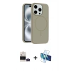 MARSİLYAN™- iPhone 14 Pro Max Kılıf Yankı Form Serisi - Siyah 3D Antistatik Cam Ekran Koruyucu + Derin Mor Bilvis Titan Kamera Lens