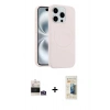 MARSİLYAN™- iPhone 14 Pro Max Kılıf Yankı Form Serisi - Siyah 6D Mat Seramik Hayalet Nano Ekran Koruyucu + Gümüş Bilvis Titan Kamera Lens