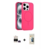 MARSİLYAN™- iPhone 14 Pro Max Kılıf Yankı Form Serisi - Siyah 6D Mat Seramik Hayalet Nano Ekran Koruyucu + Gümüş Bilvis Titan Kamera Lens