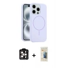 MARSİLYAN™- iPhone 14 Pro Max Kılıf Yankı Form Serisi - Siyah 6D Mat Seramik Hayalet Nano Ekran Koruyucu + PVD Metal Kamera Lens - TU