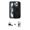 MARSİLYAN™- iPhone 14 Pro Max Kılıf Yankı Form Serisi - Siyah Bilvis 3D Mat Cam Ekran Koruyucu + Bilvis Titan Kamera Lens - GD