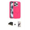 MARSİLYAN™- iPhone 14 Pro Max Kılıf Yankı Form Serisi - Siyah Bilvis 3D Mat Cam Ekran Koruyucu + Raze Metal Kamera Lens - GD
