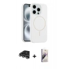 MARSİLYAN™- iPhone 14 Pro Max Kılıf Yankı Form Serisi - Siyah Bilvis 3D Mat Cam Ekran Koruyucu + Raze Metal Kamera Lens - GS