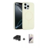 MARSİLYAN™- iPhone 14 Pro Max Kılıf Yankı Form Serisi - Siyah Bilvis 3D Mat Cam Ekran Koruyucu + Raze Metal Kamera Lens - GS