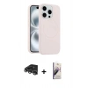 MARSİLYAN™- iPhone 14 Pro Max Kılıf Yankı Form Serisi - Siyah Bilvis 3D Mat Cam Ekran Koruyucu + Raze Metal Kamera Lens - GS