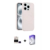 MARSİLYAN™- iPhone 14 Pro Max Kılıf Yankı Form Serisi - Siyah Bilvis 5in1 3D Magic Cam Ekran Koruyucu + Derin Mor Bilvis Titan Kamera Lens