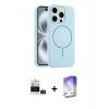 MARSİLYAN™- iPhone 14 Pro Max Kılıf Yankı Form Serisi - Siyah Bilvis 5in1 3D Magic Cam Ekran Koruyucu + Derin Mor Bilvis Titan Kamera Lens