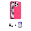 MARSİLYAN™- iPhone 14 Pro Max Kılıf Yankı Form Serisi - Siyah Bilvis 5in1 3D Magic Cam Ekran Koruyucu + Derin Mor Bilvis Titan Kamera Lens