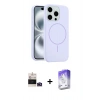 MARSİLYAN™- iPhone 14 Pro Max Kılıf Yankı Form Serisi - Siyah Bilvis 5in1 3D Magic Cam Ekran Koruyucu + Derin Mor Bilvis Titan Kamera Lens