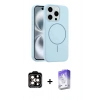 MARSİLYAN™- iPhone 14 Pro Max Kılıf Yankı Form Serisi - Siyah Bilvis 5in1 3D Magic Cam Ekran Koruyucu + PVD Metal Kamera Lens - TU