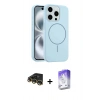 MARSİLYAN™- iPhone 14 Pro Max Kılıf Yankı Form Serisi - Siyah Bilvis 5in1 3D Magic Cam Ekran Koruyucu + Raze Metal Kamera Lens - GD