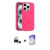 MARSİLYAN™- iPhone 14 Pro Max Kılıf Yankı Form Serisi - Siyah Bilvis 5in1 3D Magic Cam Ekran Koruyucu + Siyah Bilvis Titan Kamera Lens