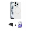 MARSİLYAN™- iPhone 14 Pro Max Kılıf Yankı Form Serisi - Siyah Bilvis 5in1 5D Magic Hayalet Cam Ekran Koruyucu + Raze Metal Kamera Lens - GS