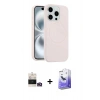 MARSİLYAN™- iPhone 14 Pro Max Kılıf Yankı Form Serisi - Siyah Bilvis 5in1 5D Magic Hayalet Cam Ekran Koruyucu + Bilvis Titan Kamera Lens - GD