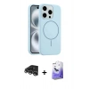 MARSİLYAN™- iPhone 14 Pro Max Kılıf Yankı Form Serisi - Siyah Bilvis 5in1 5D Magic Hayalet Cam Ekran Koruyucu + Raze Metal Kamera Lens - GS