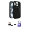 MARSİLYAN™- iPhone 14 Pro Max Kılıf Yankı Form Serisi - Siyah Bilvis 5in1 5D Magic Hayalet Cam Ekran Koruyucu + Bilvis Titan Kamera Lens - DNMR